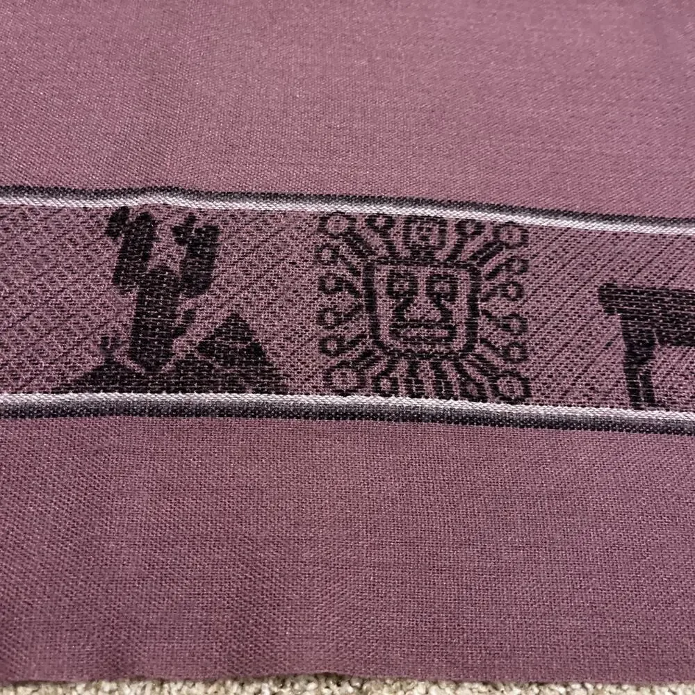 Burgundy Purple Alpaca Travel Scarf • Sun God • Vintage • 68x24
